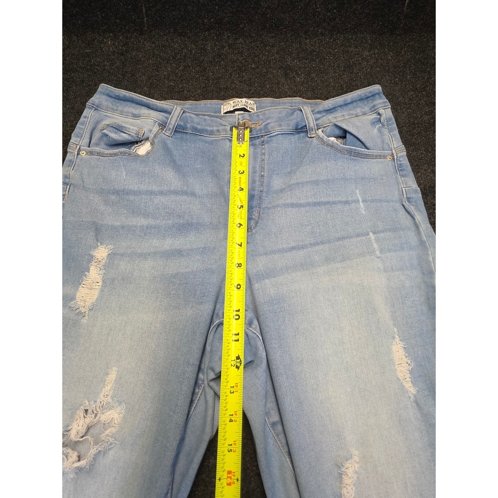 Wax Jean Butt I Love You Distressed Skinny Jeans Light Wash Blue Womens Size 18 - Picture 3 of 6